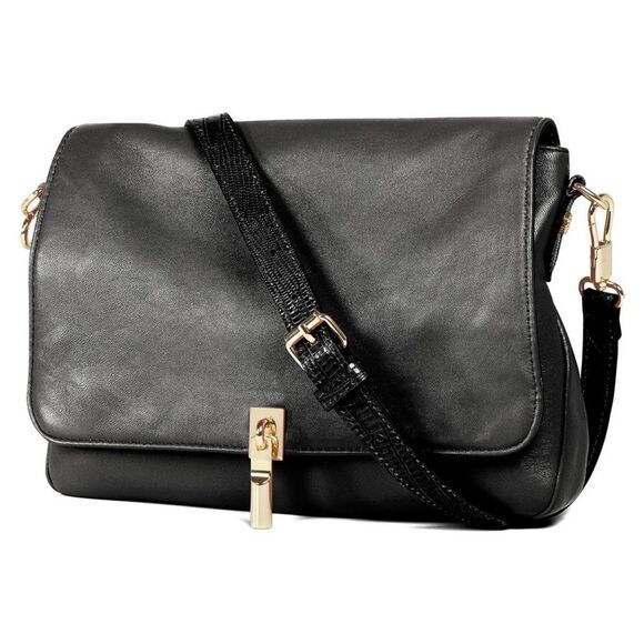 Elizabeth and James Black Lambskin Crossbody Bag NWOT Designer - Picture 3 of 10